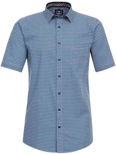 Redmond Kurzarmhemd Blau Gemustert 3XL Comfort Fit von Redmond