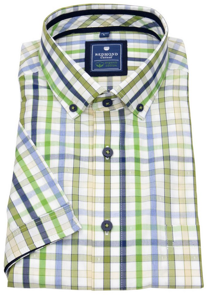 Redmond Kurzarmhemd Button-Down-Kragen Kontrastknöpfe von Redmond