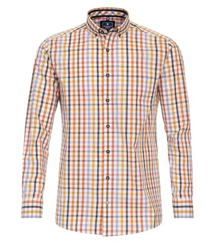 Redmond - Comfort Fit - Herren Hemd kariert (241070111), Größe:M, Farbe:Gelb(40) von Redmond