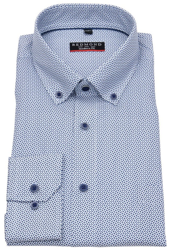 Redmond Langarmhemd leicht tailliert bügelfrei Button-Down-Kragen von Redmond