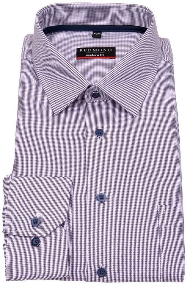 Redmond Langarmhemd leicht tailliert bügelfrei Kentkragen von Redmond