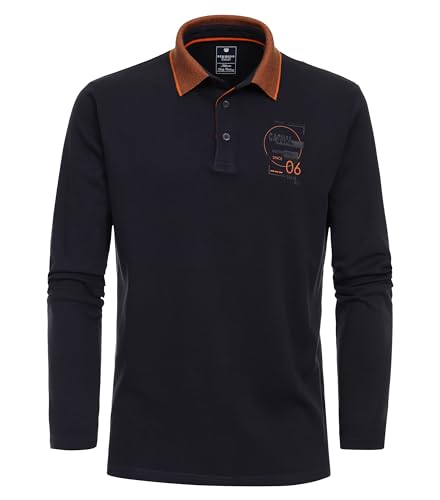 Redmond Polo-Shirt Langarm Uni Blau L von Redmond