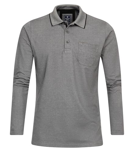Redmond Polo-Shirt Langarm Uni nah 70 grau XL von Redmond