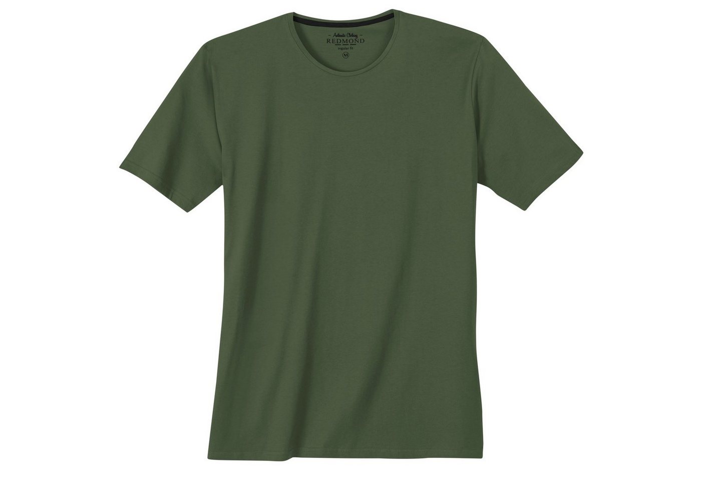 Redmond Rundhalsshirt Übergrößen Rundhals Basic T-Shirt olivgrün Redmond von Redmond