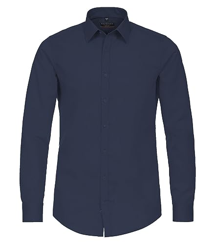 Redmond - Slim Fit - Herren Langarm Hemd, (140130), Größe:L, Farbe:Blau(19) von Redmond