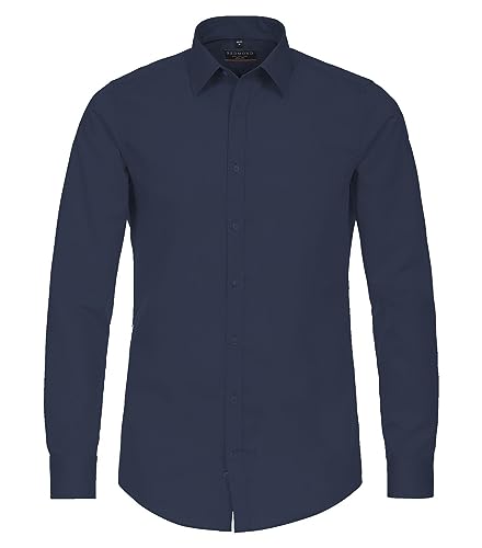 Redmond - Slim Fit - Herren Langarm Hemd, (140130), Größe:XL, Farbe:Blau(19) von Redmond