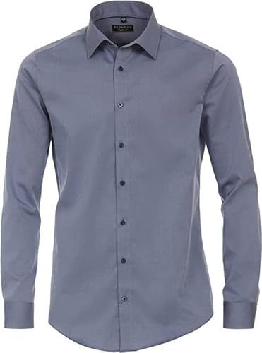 Redmond - Slim Fit - Herren Langarm Hemd, (231700130), Größe:L, Farbe:Blau(19) von Redmond