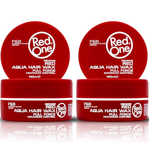 RedOne Aquatisches Haarwachs Rot 150ml | Kantenkontrolle | Ultra-Halt | Haarwachs für Männer und Frauen | Erdbeerduft | Maximale Kontrolle - 2 Stück von Redone