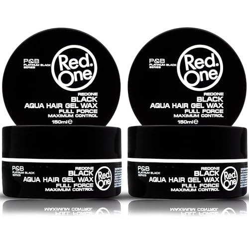 RedOne Aquatisches Haarwachs Schwarz 150ml | Haarwachs für Männer und Frauen | Ultra-Halt | Grüner Zitronenduft | Maximale Kontrolle - 2 Stück von Redone