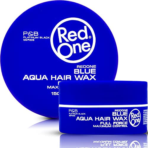 RedOne Hair Styling Aqua Wax Blue 150 ml | Starker Halt | Haargelwachs | Ultra Halt | Männer & Frauen Haarwachs | Bubblegum Scent | Maximale Kontrolle von Redone