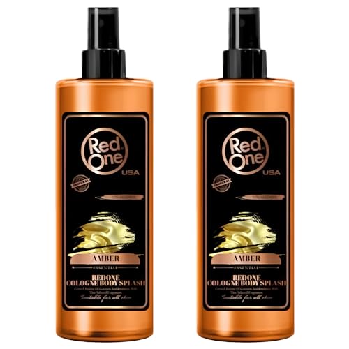 Redone Aftershave Natural Spray Barber Cologne Amber 2x 400 ml | Lang anhaltender Duft | Premium Pflegeprodukt für Männer | 2 Stück von Redone