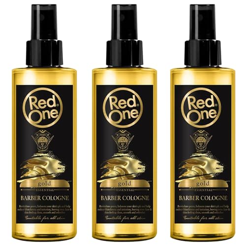 Redone Aftershave Natural Spray Barber Cologne Gold 3x 150 ml | Lang anhaltender Duft | Premium Pflegeprodukt für Männer | 3 Stück von Redone