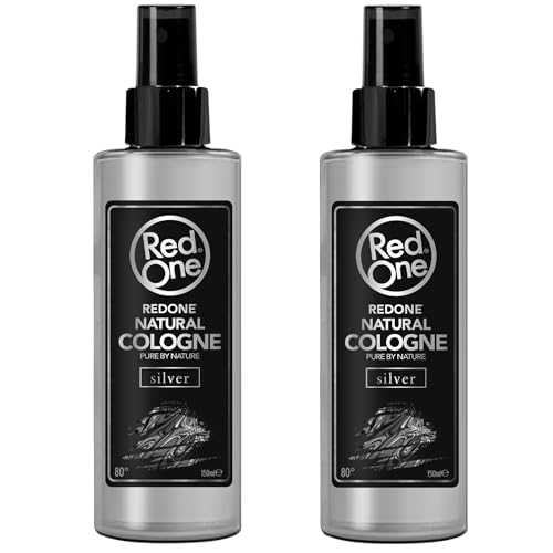 Redone Aftershave Natural Spray Barber Cologne Silver 2x 150 ml | Lang anhaltender Duft | Premium Pflegeprodukt für Männer | 2 Stück von Redone