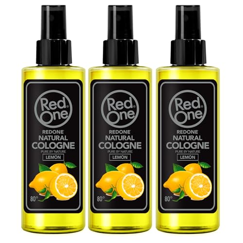 Redone Natural Cologne Lemon (3x150ml) 80° | Eau de Cologne Spray Men | Aftershave Herren | Duftwasser für Damen und Herren mit Zitronenduft | Limon Kolonya von Redone