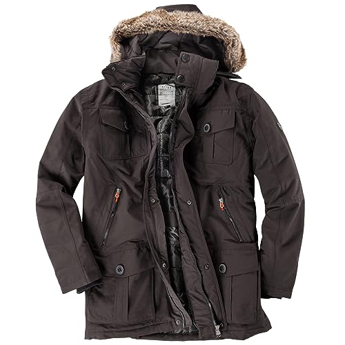 Redpoint Brigg dunkelbrauner Parka mit abnehmbarer Kapuze in Übergröße, Größe:7XL von Redpoint