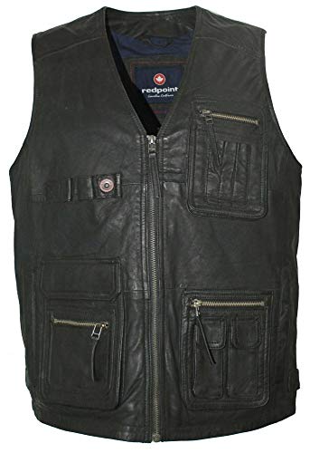 Redpoint - Herren Lederweste Lammnubuk schwarz Größe 66 von Redpoint
