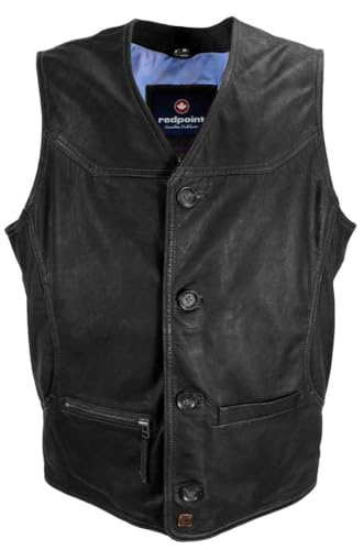 Redpoint - Herren Lederweste Nubukleder schwarz Größe 62 von Redpoint