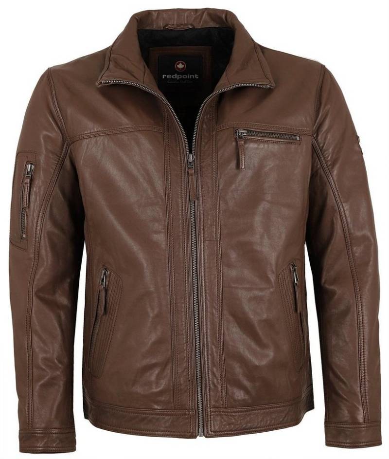 Redpoint Lederjacke Brice Echtleder Herren Lederjacke Neuseeländisches Lammnappa dunkelbraun von Redpoint