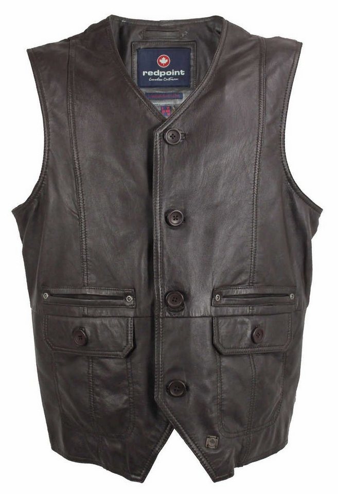 Redpoint Lederweste Dave redpoint - Herren Lederweste Lammnappa dunkelbraun von Redpoint