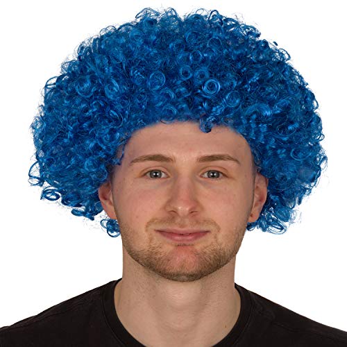 Redstar Fancy Dress - Afro-Perücke für Erwachsene - Locken - Party Clown Kostüm - Accessoire - Blau von REDSTAR FANCY DRESS