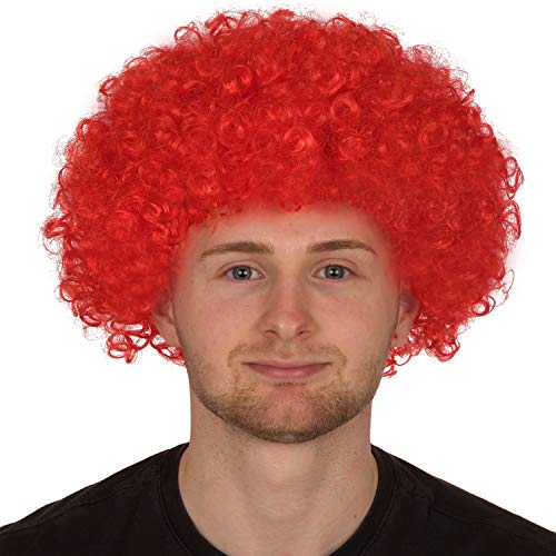 Redstar Fancy Dress - Afro-Perücke für Erwachsene - Locken - Party Clown Kostüm - Accessoire - Rot von REDSTAR FANCY DRESS