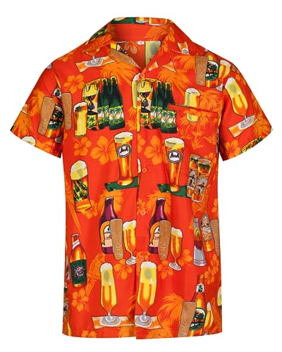 Sommerparty Hawaii Hemd Männer – Malle Sommerhemd Herren – Hawaiihemd Kurzarm mit Knopfleiste und Brusttasche – Bad Taste Outfit, Junggesellenabschied, Dart Shirt, Mallorca Party Outfit von REDSTAR