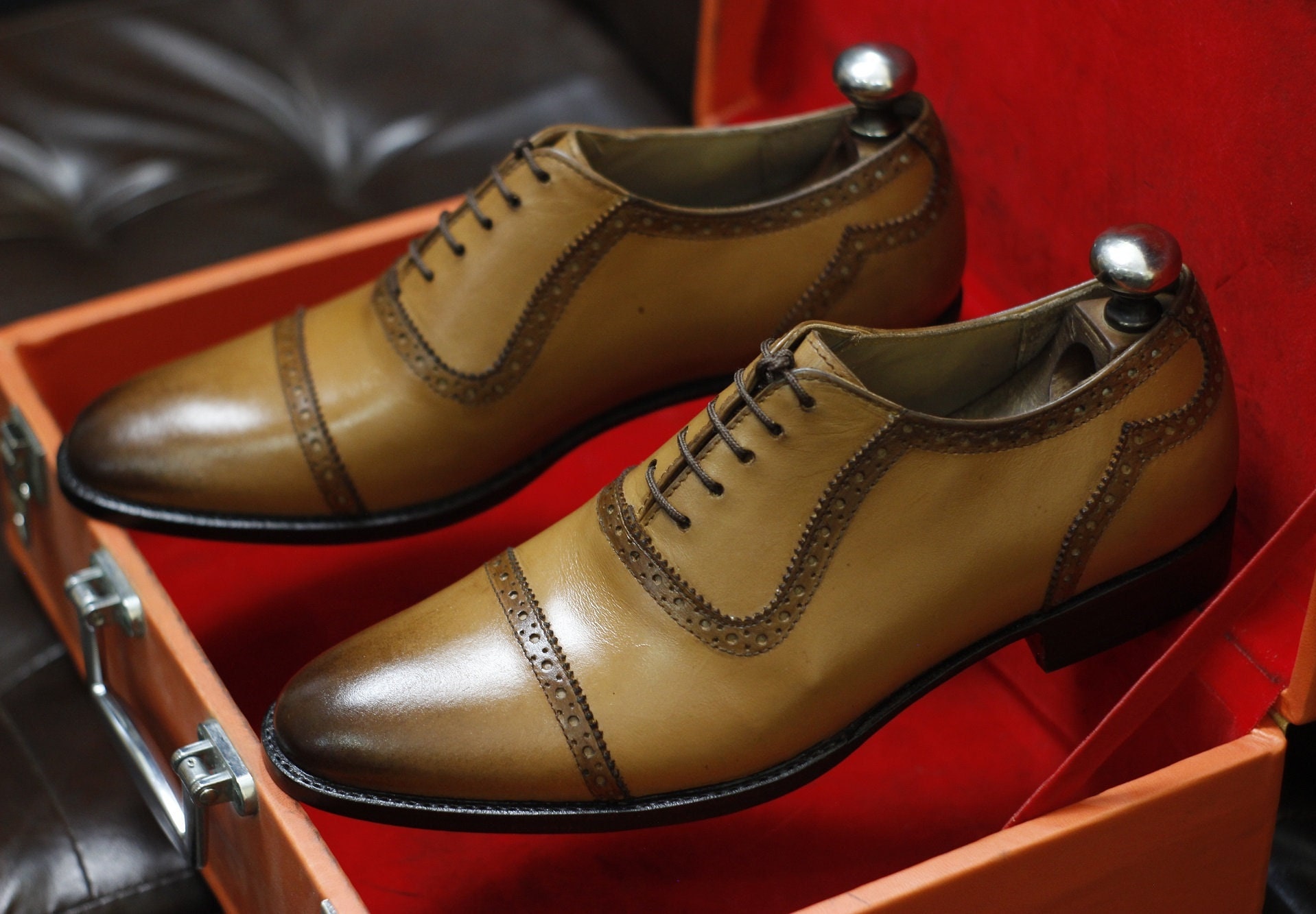 Neue Herren Handgemachte Formale Schuhe Braun Schnürung Stilvolle Mütze Toe Dress & Formal Shoes von RedsunGB
