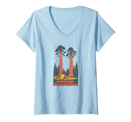 Damen Souvenir aus dem Redwood-Nationalpark, Crescent City, Kalifornien T-Shirt mit V-Ausschnitt Damen Souvenir aus dem Redwood-Nationalpark, Crescent City, Kalifornien T-Shirt mit V-Ausschnitt von Redwood National Park Merchandise