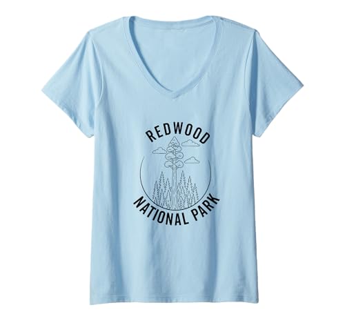Damen Souvenir aus dem Redwood-Nationalpark, Crescent City, Kalifornien T-Shirt mit V-Ausschnitt von Redwood National Park Merchandise