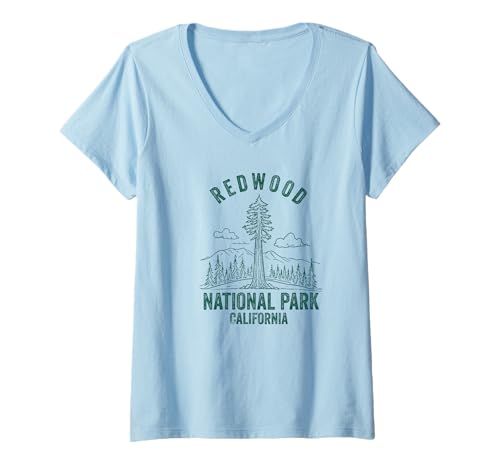 Damen Souvenir aus dem Redwood-Nationalpark, Crescent City, Kalifornien T-Shirt mit V-Ausschnitt Damen Souvenir aus dem Redwood-Nationalpark, Crescent City, Kalifornien T-Shirt mit V-Ausschnitt von Redwood National Park Merchandise
