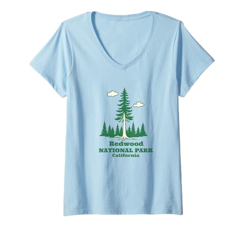 Damen Souvenir aus dem Redwood-Nationalpark, Crescent City, Kalifornien T-Shirt mit V-Ausschnitt Damen Souvenir aus dem Redwood-Nationalpark, Crescent City, Kalifornien T-Shirt mit V-Ausschnitt von Redwood National Park Merchandise
