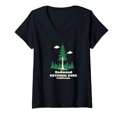 Damen Souvenir aus dem Redwood-Nationalpark, Crescent City, Kalifornien T-Shirt mit V-Ausschnitt Damen Souvenir aus dem Redwood-Nationalpark, Crescent City, Kalifornien T-Shirt mit V-Ausschnitt von Redwood National Park Merchandise
