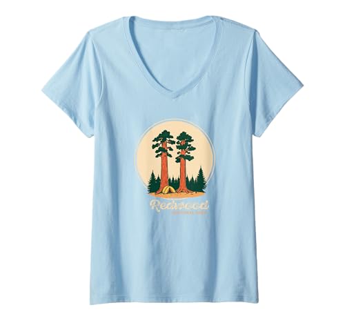 Damen Souvenir aus dem Redwood-Nationalpark, Crescent City, Kalifornien T-Shirt mit V-Ausschnitt Damen Souvenir aus dem Redwood-Nationalpark, Crescent City, Kalifornien T-Shirt mit V-Ausschnitt von Redwood National Park Merchandise
