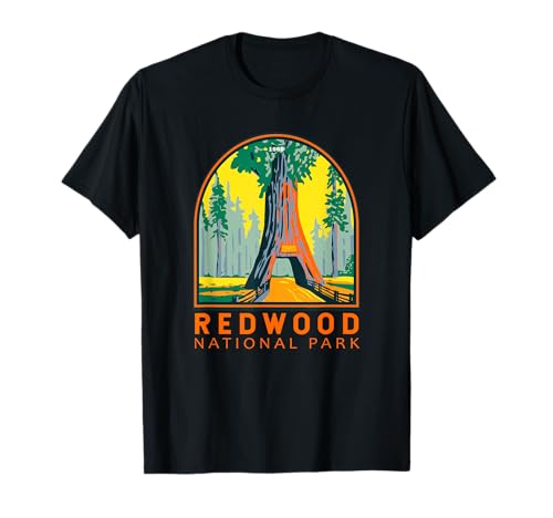 Redwood National Park Kronleuchter Baum Vintage Emblem T-Shirt von Redwood National Park USA Outdoor Merch