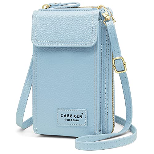 REETEE Handytasche zum Umhängen Damen Handy Umhängetasche mit Geldbörse PU Leder Handy Schultertasche Damen Geldbeutel Klein Crossbody Tasche Handy mit Kartenfächer Passt Handy unter 6,5" (Blau-1) von REETEE