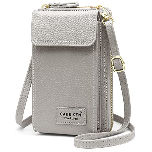 REETEE Handytasche zum Umhängen Damen Handy Umhängetasche mit Geldbörse PU Leder Handy Schultertasche Damen Geldbeutel Klein Crossbody Tasche Handy mit Kartenfächer Passt Handy unter 6,5" (grau-1) … … von REETEE