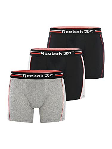 Reebok 3-Pack Boxershorts Jarvis - Black/Grey Marl/Vector Red - Größe L von Reebok