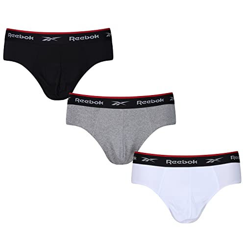 Reebok Herren Mens Sports Brief Wiggins 3pk Black/Grey Marl/White Boxershorts, Small von Reebok