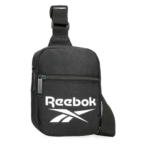 Reebok Ashland Crossbody-Umhängetasche, Schwarz, 13 x 18 x 4 cm, Polyester von Joumma Bags, Schwarz, Talla única, Umhängetasche von Reebok