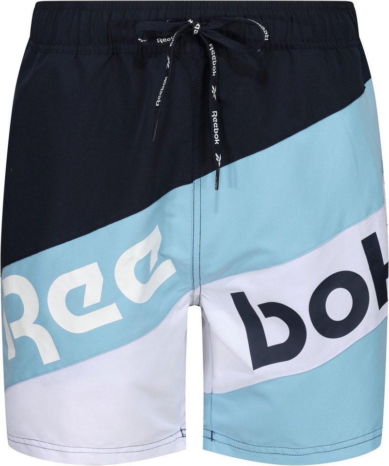 Reebok Badeshorts Ryan (1-St) asymmetrisch gestreift, geteilter Logoschriftzug von Reebok