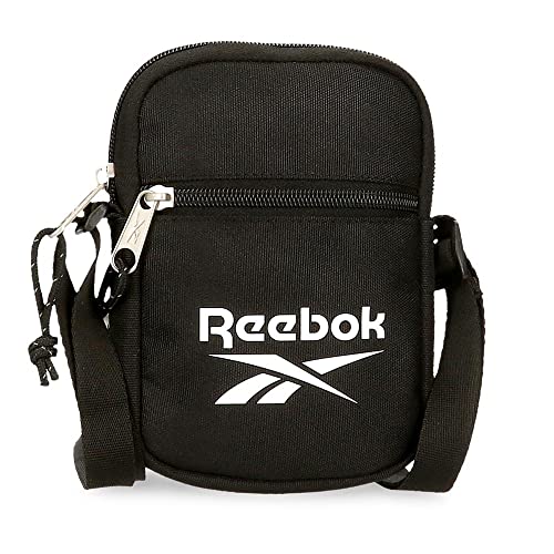 Reebok Boston Kleine Umhängetasche Schwarz 12x17x2,5 cm Polyester von Reebok