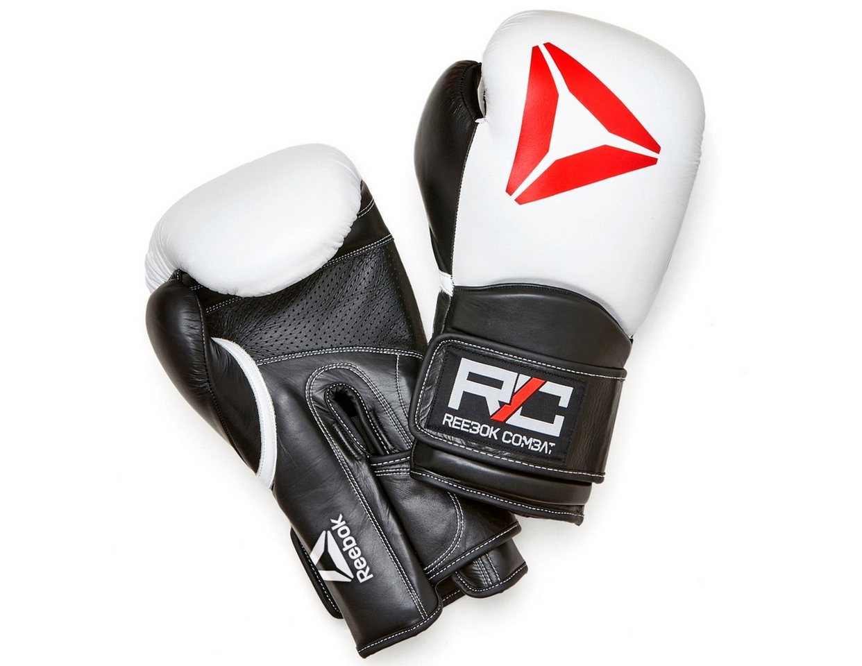 Reebok Boxhandschuhe Combat Leder-Boxhandschuhe Weiß/Schwarz von Reebok