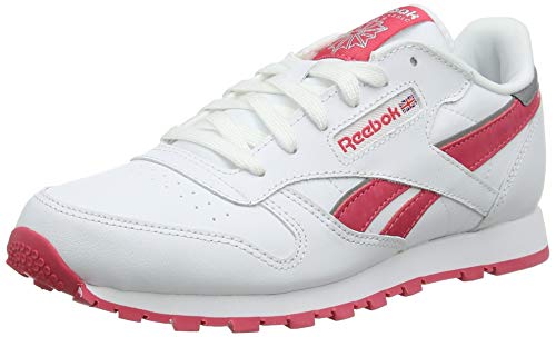 Reebok CL Leather Reflect, Mädchen Laufschuhe, Mehrfarbig (Reflect White/Fearless Pink/Silver Met), 34.5 EU von Reebok