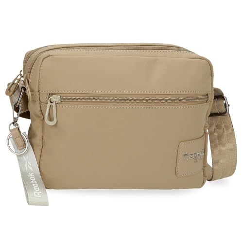 Reebok Cherry Umhängetasche mit zwei Fächern, Beige, 25 x 16 x 6,5 cm, Polyester von Joumma Bags, Beige, Umhängetasche mit zwei Fächern von Reebok