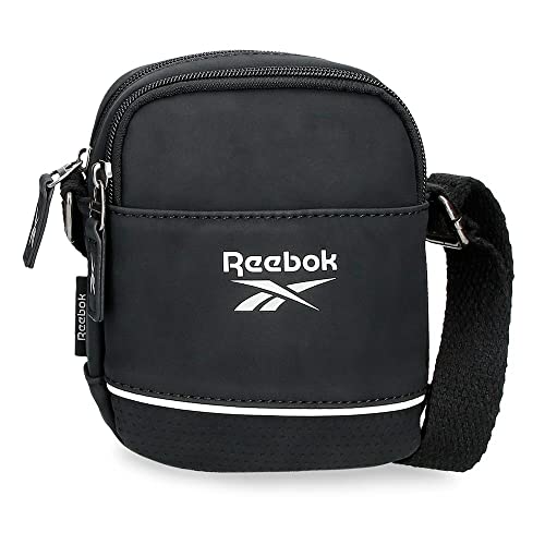 Reebok Cincinnati Umhängetasche Zwei Fächer Schwarz 12x16x3,5 cm Kunstleder von Reebok