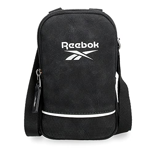 Reebok Cincinnati Kleine Umhängetasche Schwarz 10,5x18x2 cm Kunstleder von Reebok