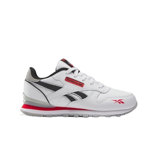 Reebok Classic Leather Step N Flash Sneaker, FTWWHT/PUGRY3/VECRED, 31.5 EU von Reebok