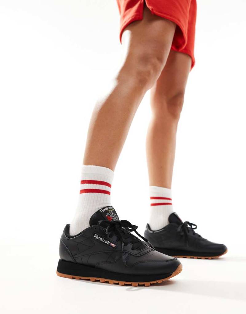 Reebok - Classic - Leder-Sneaker in Schwarz mit Gummisohle von Reebok