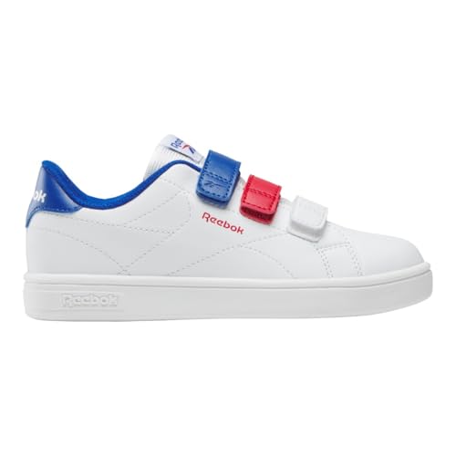 Reebok Unisex Kinder Court Clean Hook & Loop Straps Sneaker, White Vectorred Vectorblue, 27.5 EU von Reebok