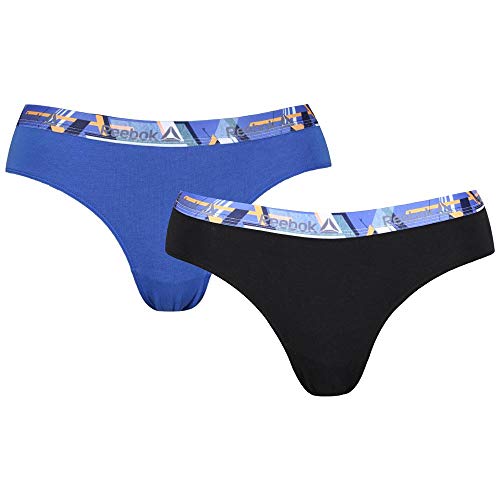 Reebok Damen Brief Slips 2er Pack Greta Crushed Cobalt Black, Größe:L von Reebok